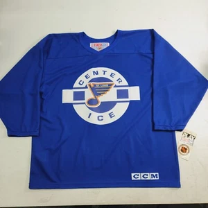Vintage 80er St. Louis Blues NHL CCM Center Eisblau Hockey Trikot Herren Gr. L Neu mit Etikett - Bild 1 von 12