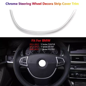 Chrome For BMW 5 7 Series F10 F07 F01 F02 Car Interior Steering Wheel Cover Trim - Bild 1 von 7