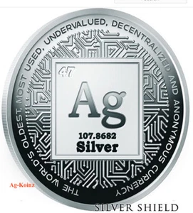  1oz 2019 Silver Crypto BU – Crypto Series #6 Silver Shield 999 + Airtite NO COA - Bild 1 von 22