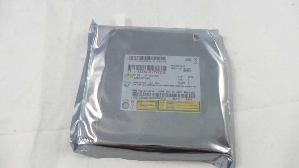 IBM GCC-4242N Internal 9.5mm CDR-W/DVD Drive for Thinkpad FRU 27L4359 (27L4358) - Image 1 of 1