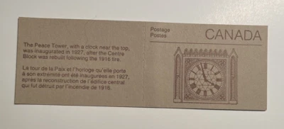 1985 Canada BK 88b Stamps Mint Never Hinged -Rolland Paper - Peace Clock - Image 1 of 2