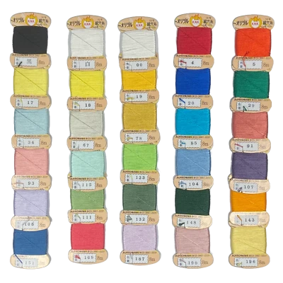 Kanagawa Orizuru 008 Silk Mini-Card Thread, 23 dtex 16x3, 8m, 30 Vibrant Colors - Image 1 of 4