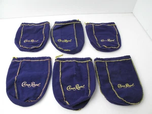 Lot of 6 Vintage Crown Royal  Purple Drawstring Bags - - Picture 1 of 3