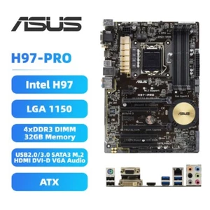 ASUS LGA1150 Motherboard H97-PRO Intel H97 DDR3 for 4/5th Intel Core i7/i5/i3 - Picture 1 of 9