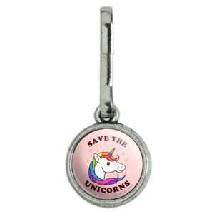 Save the Unicorns Rainbow Humor divertido Charm Zipper Pull Aid - Imagen 1 de 5
