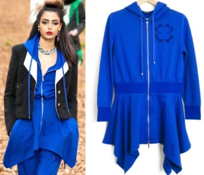 Nueva chaqueta con capucha azul 5K Chanel 2018 34 36 38 2 4 6 abrigo logotipo Taylor Top XS S M Foto 1 de 4