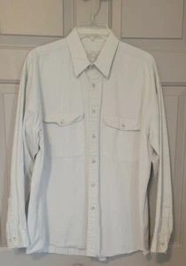 Men's AXXA Long Sleeve Button-down Shirt Beige 34-35  - Picture 1 of 7