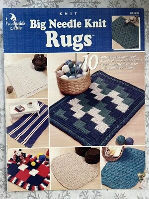 Annie's Attic Big Needle Knit Rugs 10 Designs Knitting Pattern - Image 1 of 2