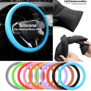 NEW AU Car Silicone Steering Wheel Protective Cover Auto Universal Acces 34-38CM - Picture 1 of 24