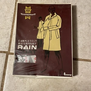 NEW FACTORY SEALED VTG Towncraft Completely Waterproof GRAY Raincoat MEDIUM - Picture 1 of 11