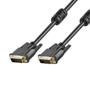 2m DVI-D Kabel, Dual Link, beidseitig Stecker 24+1, vergoldet, DVI-Kabel schwarz - Bild 1 von 1