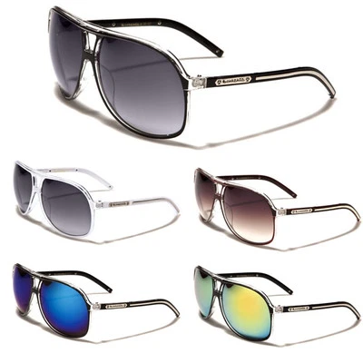 Biohazard Pilot Retro 80's Men's Women's Designer Sunglasses Black White Brown - Image 1 of 4