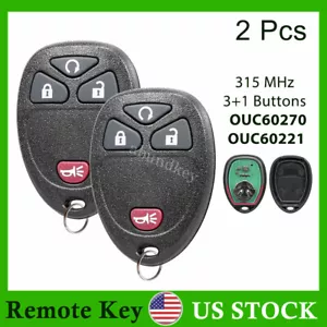 2 for 2007-13 Chevy Silverado 1500 2500 3500 Remote Control Key Fob 4b OUC60270 - Picture 1 of 6
