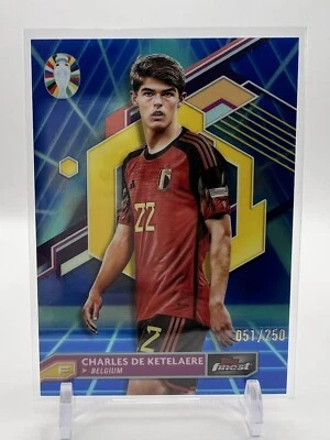 22/23 Topps Finest Road to Euro Charles De Ketelaere Aqua Refractor /250 Belgium - Image 1 of 2