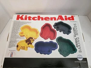 Kids Silicone Baking Molds Animal Lion Monkey Rhino Elephant Alligator - Picture 1 of 4