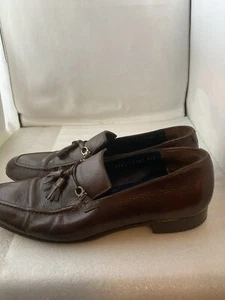 Mocassini abito Salvatore Ferragamo scarpe da uomo 8,5 marroni in pelle nappa - Foto 1 di 12