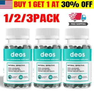 1-3 Bottles DEOS Internal Deodorant Supplement – Full Body Deodorizer 30Caps - Picture 1 of 12