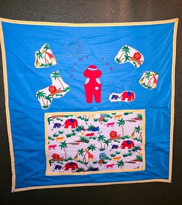 Handmade Quilt Baby Toddler Boy/Girl Crib Blanket Jungle Animals 43"x 43" - Image 1 of 4
