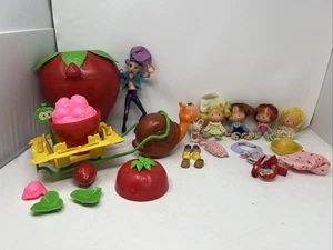 Vintage Strawberry Shortcake RIESIGES 1991 6 PUPPEN KONVOLUT Kleidung Schuhe Buggy Aufbewahrung - Bild 1 von 14