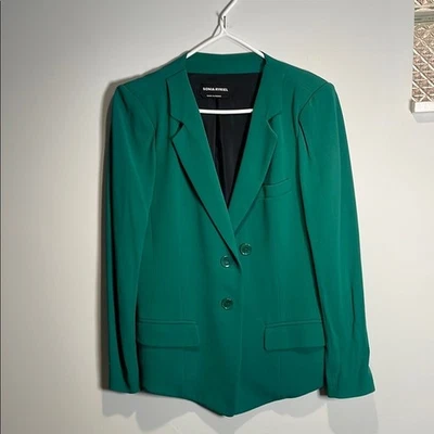 Sonia Rykiel Green Blazer with Notched Lapel - Image 1 of 4