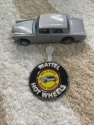 Vintage 1969 Mattel Hot Wheels Redline Rolls Royce Prata Sombra com Botão - Imagem 1 de 4
