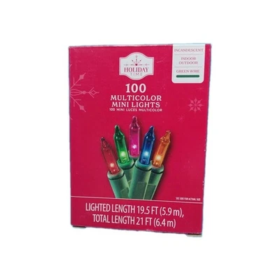 Holiday Time 100-Count Multi Led Incandescent Mini Christmas String Lights 21 ft - Image 1 of 4