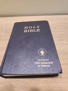 1982 Holy Bible Placed By The Gideons International Hardcover Blue - Picture 1 of 6