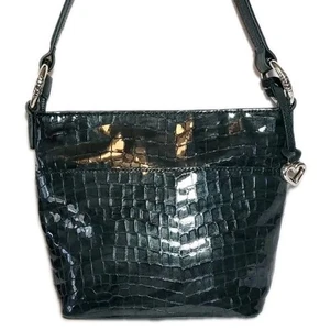 BRIGHTON CHER COLLECTION CHERIE JEWEL GREEN PATENT LEATHER SHOULDER HANDBAG NWOT - Picture 1 of 18