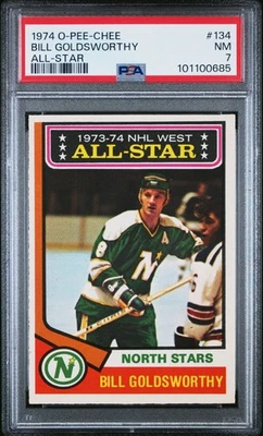 1974 O-PEE-CHEE ALL-STAR #134 BILL GOLDSWORTHY PSA 7 - Image 1 of 2