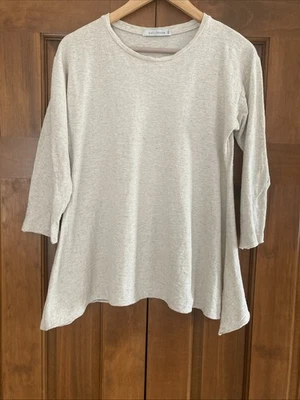 Top túnica beige algodón lino corte suelto para mujer talla XS Foto 1 de 4