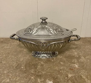 Lenox butlers pantry 3qt Soup Bowl tureen With ladle. Silverware - Picture 1 of 17