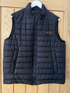 “Hugo Boss Men’s Black Padded Gilet Bodywarmer Full Zip Vest Size XL Stylish - Picture 1 of 9