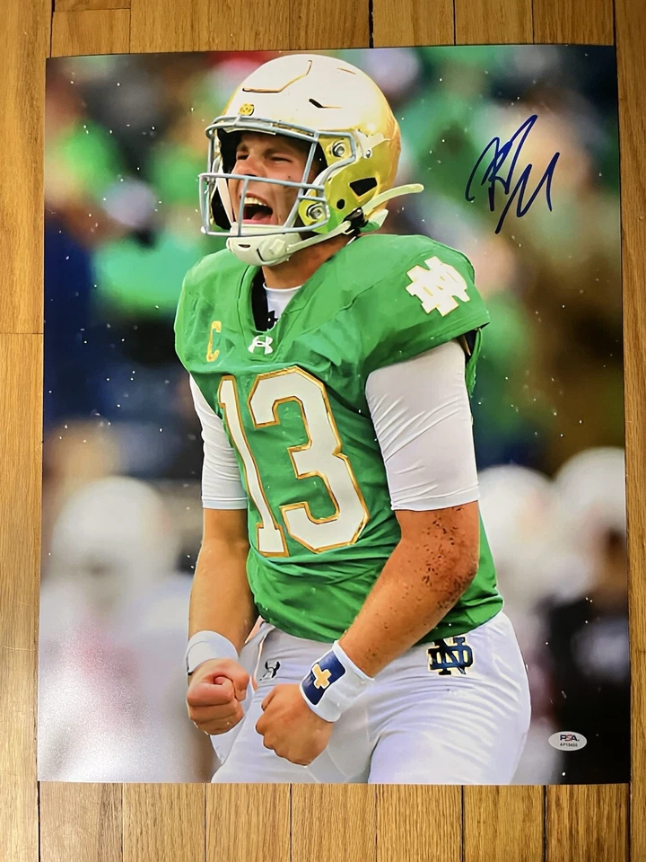 Riley Leonard Signed 16x20 Notre Dame Fighting Irish PSA WITNESS COA - Image 1 of 1