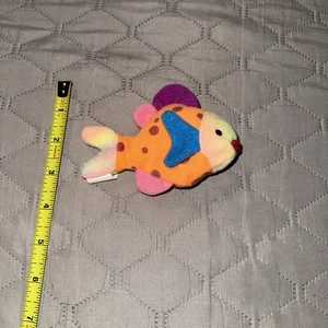 squishmallow Type Small Plush Fish Orange Purple Blue - Picture 1 of 2