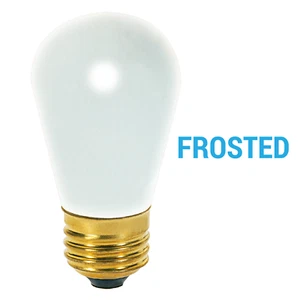 FROSTED CERAMIC Patio String Light Sign Bulb 120V 11W S14 Medium E26 Base 11S14 - Picture 1 of 4
