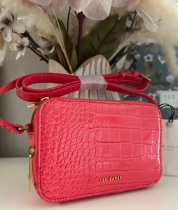 TED BAKER 🎀 Valtina Camera Bag RRP £85 Crossbody Faux Leather Snake Effect - Picture 1 of 13