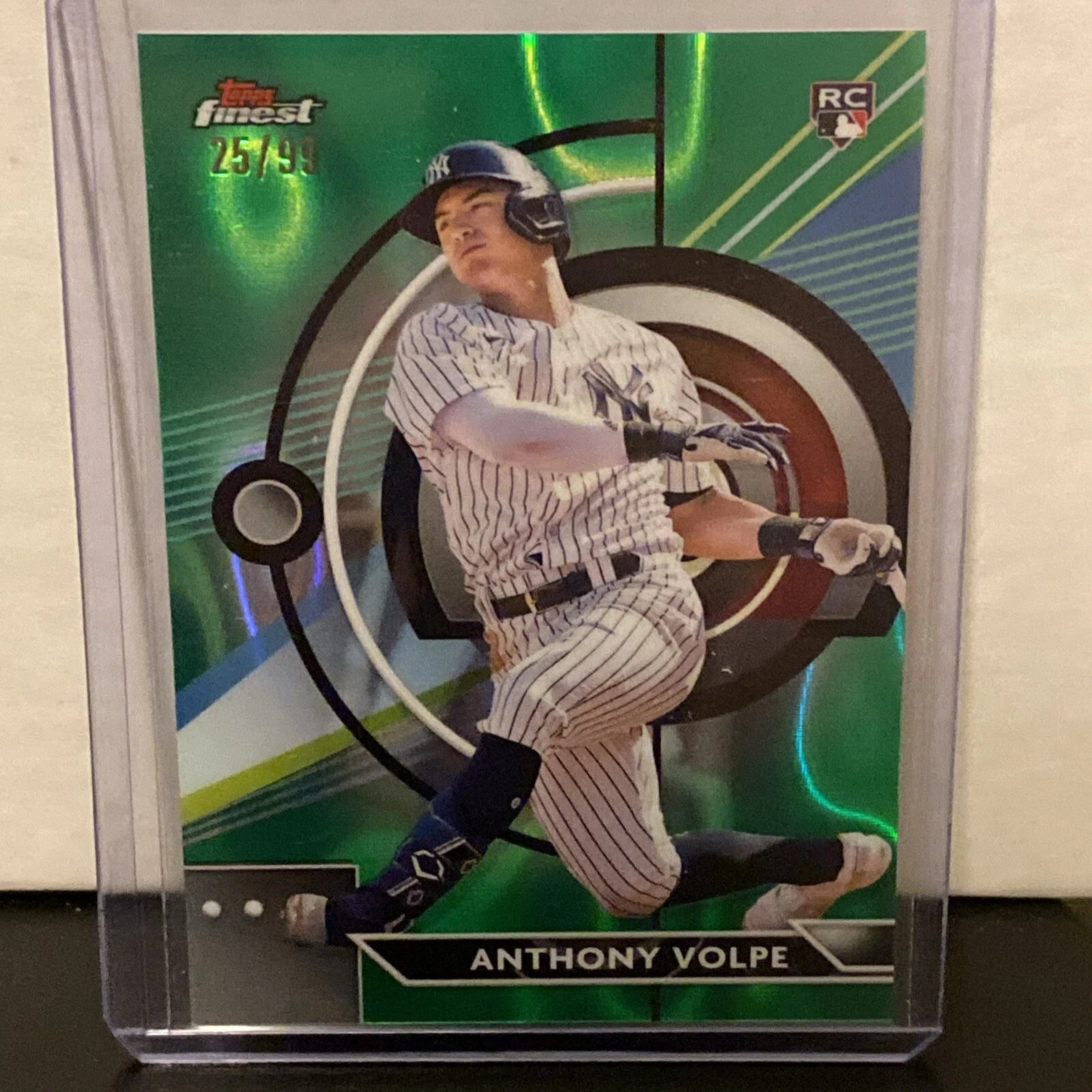 2023 Topps Finest Green Wave Refractor Rookie Anthony Volpe 25/99 Yankees SP #26
