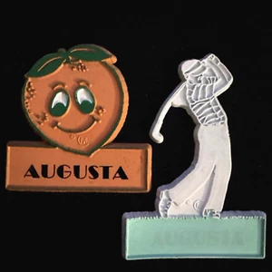 Imanes de refrigerador vintage AUGUSTA, GEORGIA melocotón y golfista MCL hechos en EE. UU. - Imagen 1 de 7