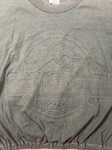 Jurassic Park The Lost World Womens L Cropped Green Graphic Embroidered T-Shirt - Picture 1 of 10