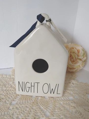 Rae Dunn Birdhouse   "Night Owl" New Long Letter Edition Cover