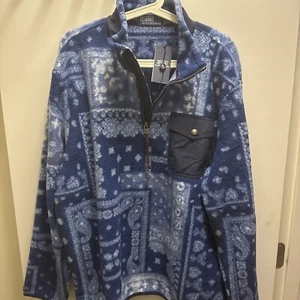 Polo Ralph Lauren Bandanna Patchwork-Print Fleece Pullover $248 - XL - Picture 1 of 9