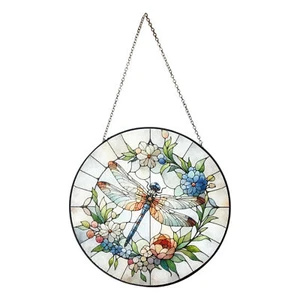 Dragonfly Insect Suncatcher 7.87inch Stained Glass Effect Hanging Window Decor - Picture 1 of 10