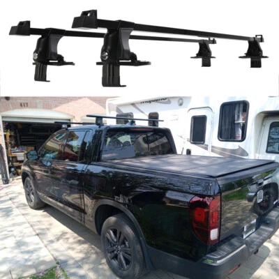 Barra transversal de techo de 54" de acero para equipaje de carga con bloqueo para camioneta Honda Ridgeline Foto 1 de 4