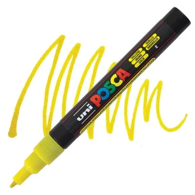 Posca Markers, Paint Marker, Glitter Yellow Paint, 3M Fine Tip, Opaque, Sparkle - Image 1 of 2