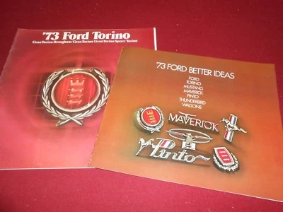 1973 FORD GRAN TORINO, SPORT, BROUGHAM Etc BROCHURA + 73 CATÁLOGO LINHA COMPLETA 2-4-1 - Imagem 1 de 4