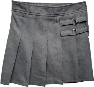 French Toast Solid Gray School Uniform Pleated Skort/Skirt, Girls 10 - Picture 1 of 2