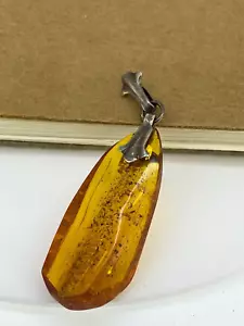 Natural Baltic Amber & Silver Vintage Pendant. Latvia, circa 1970's. - Picture 1 of 4