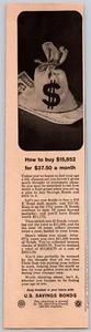 1964 Print Ad U.S. Savings Bonds How to buy $15,852 for $37.50 a month - Picture 1 of 1