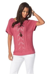 Boysen's Pullover Lochmuster Rundhals in beere - Gr.40/42 , NEU - Bild 1 von 1