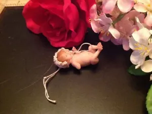 Ooak Baby Hand Sculpted Girl Polymer Realistic Artist Sculpted - Picture 1 of 6